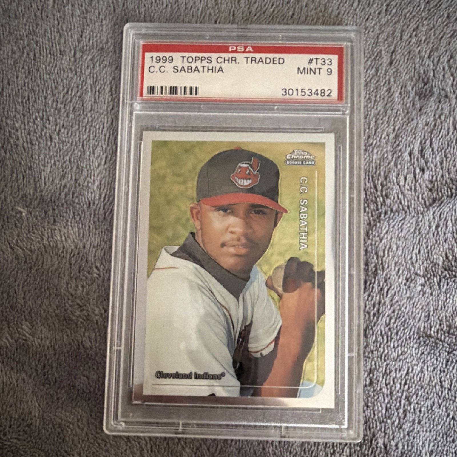 CC Sabathia 1999 Topps Chrome Traded RC #T33 PSA 9 Mint Indians Rookie