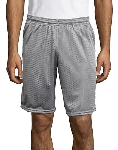 Hanes Sport Men Mesh Shorts with Pockets Gym Workout 9" inseam sz S-2XL 4 Colors