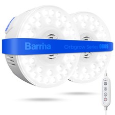 Barrina Orbgrow OG09 Puck Grow Light, 5000K 18W2 x 9W, 270 Watt Equiv, Full S...