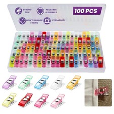 Multi-Colored 100PCS Sewing Clips with Storage Box Strong Grip No Pin Marks NEW