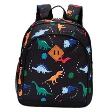 Toddler Backpack for Boys, 12 Inch Kids Dinosaur Backpack for Mini Black