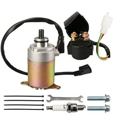 GY6 Starter Motor  Starter Relay Solenoid Compatible with 50cc 150cc 200cc 250...