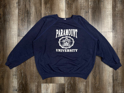 Vintage 80s Paramount Pictures Raglan Sweater XL Paramount University USA Made