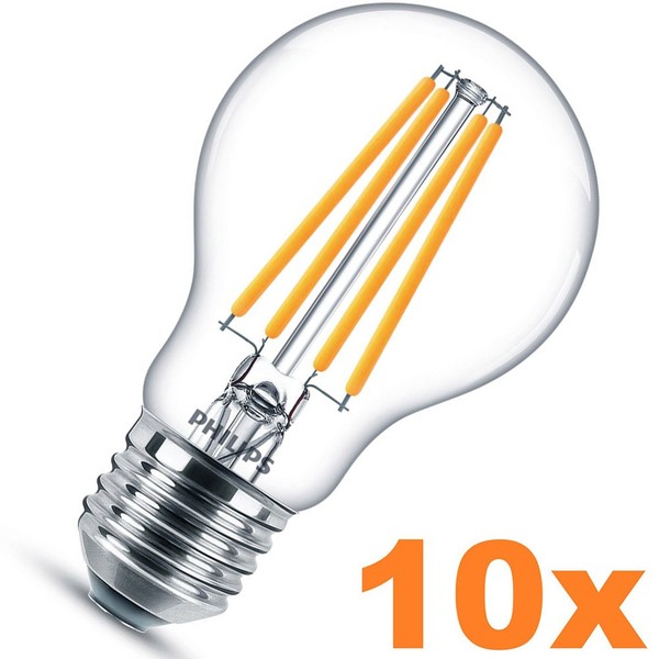 10 X Philips E27 Sparsame Led Filament Lampe 7W Wie 60W 2700K WarmweißEs Licht-image