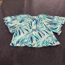 CHICO'S Georgette Batwing Blouse Women's Size XL Seaspray