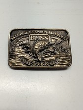 VTG 1988 BASS Bassmaster Belt Buckle Bass Anglers Sportsman Society Fishing