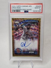 2024 Topps Chrome Update Series - Autographs Drew Rom #RA-DR Gold Wave Refractor