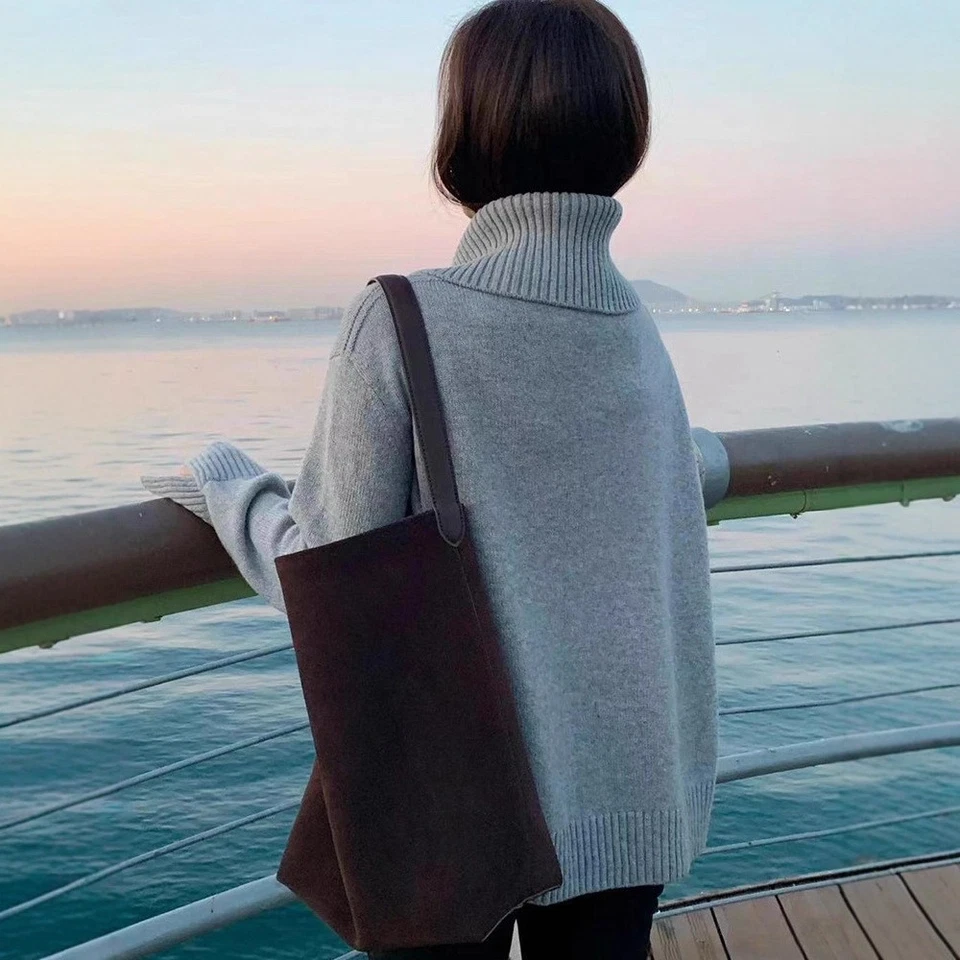 THE ROW Womens Wool Knitting Retro Thick Needle Shape Lazy Style Sweater - Image 4 of 4