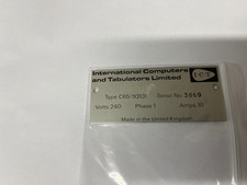 ORIGINAL ICT TYPE C65/93131 PLAQUE/SIGN RARE VINTAGE RETRO