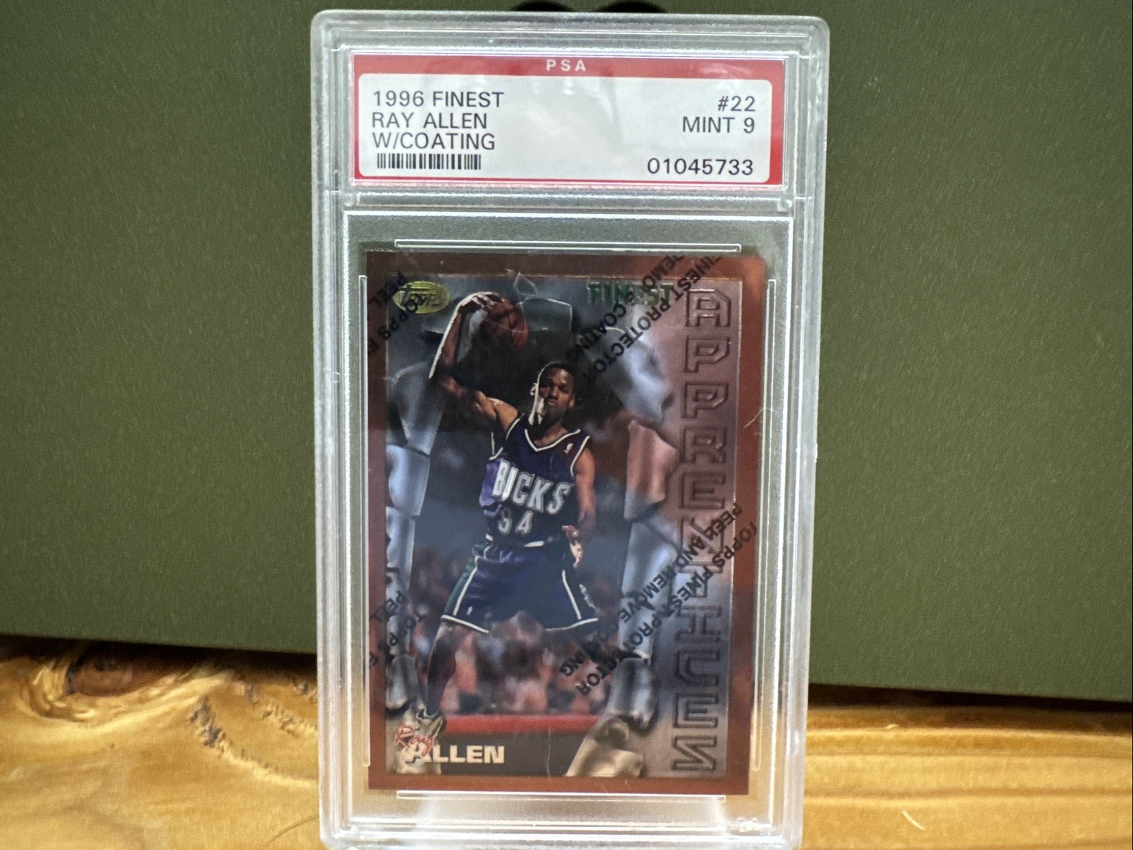 1996-97 Topps Finest #22 Ray Allen w/ Coating PSA 9