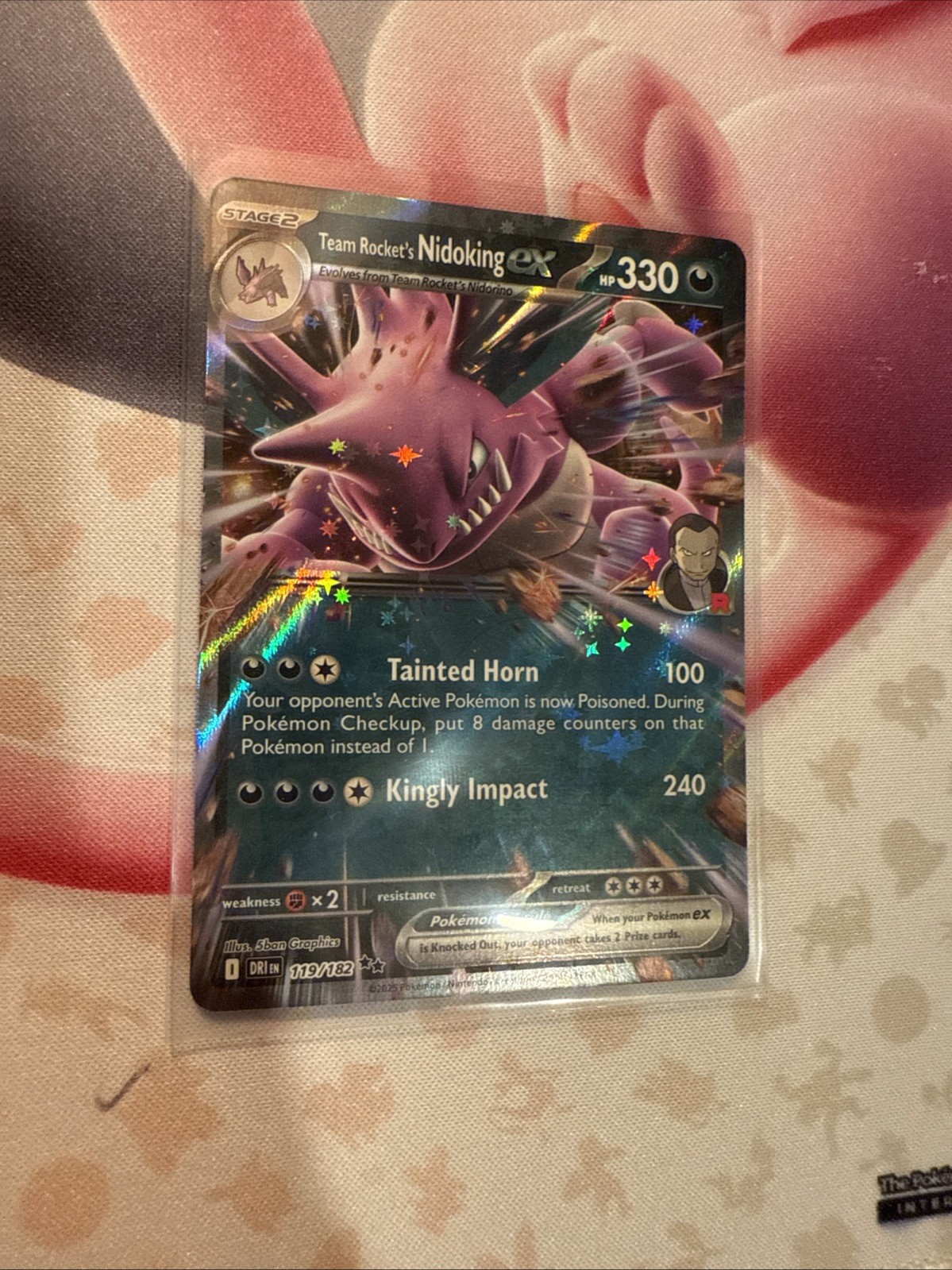 Pokémon TCG Team Rocket's Nidoking ex 119/182 SV10: Destined Rivals Holo M/NM