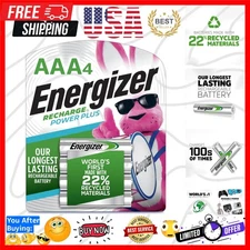 Power Plus Rechargeable AAA Batteries 4 Pack, 800mAh Triple A Batteries