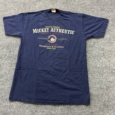 Disney T-Shirt Mens Size L Navy Blue Mickey Authentic Graphic Cotton USA Made