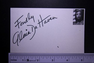 GLORIA DEHAVEN (1925 2016) (THREE LITTLE WORDS) AUTOGRAPH INDEX CARD