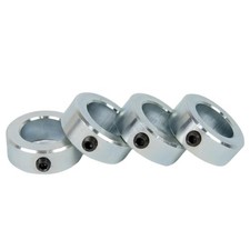 4 PCS 3/8 Bore Solid Zinc Set Screw Shaft Collar, OD 3/4 Width 3/8, Steel