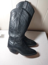 VTG Dan Post Milwaukee Leather Cowboy Boots Women 5.5 Pointed Toe Pull On 141021