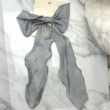 Gray Shimmer Bow Hair Clip, Barrette Ribbon Bow, A New Day NWT
