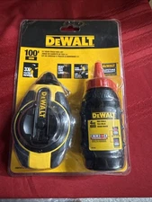 New Dewalt Chalk Line Reel Kit 100 Ft 30M Red Chalk 