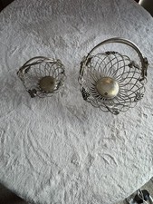 Goddinger Silver Art Co. Vintage Silver Wire Baskets with Grapevine Motif