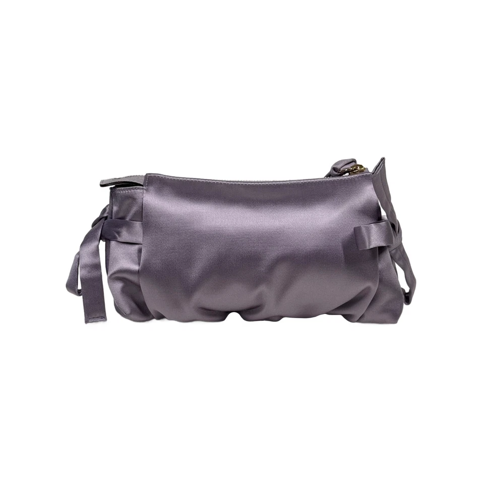 古驰复古丁香紫色缎面歇斯底里腕带手拿包 — 第 3/4 张图片