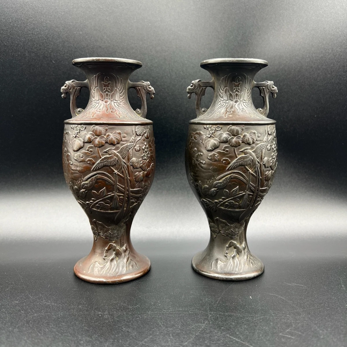 青铜日本花瓶1900-1940 | eBay