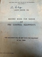 RECORD BOOK FOR RADAR AND FIRE CONTROL EQUIPMENTS ARMY BOOK 122