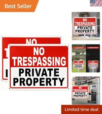 Durable 10x7 Inch Private Property Signs - UV Printed  Weatherproof Duo Pack