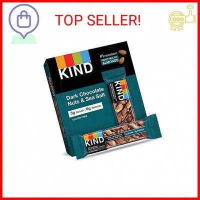 KIND Bars, Dark Chocolate Nuts & Sea Salt, Healthy Snacks, Gluten Free, Low Suga