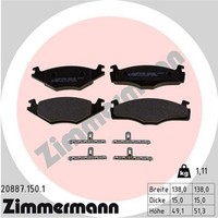 Bremsbelagsatz Scheibenbremse Zimmermann 20887.150.1 FüR Seat Vw Passat Golf 6K2
