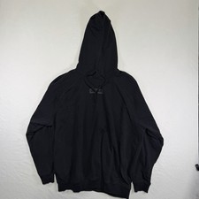 Gymshark Black Oversized Pullover Hoodie Tonal Box Logo Cotton Blend Size M