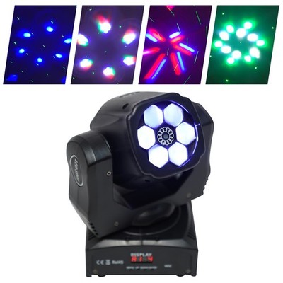 6 LED Bee Eye Laser Moving Head Light DMX512 Beam Stage Light DJ Disco RGBW 100W