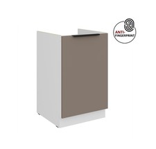 Küchen Spülenschrank 50 Küche ARIA Sandgrau matt Anti Fingerprint Küchenzeile