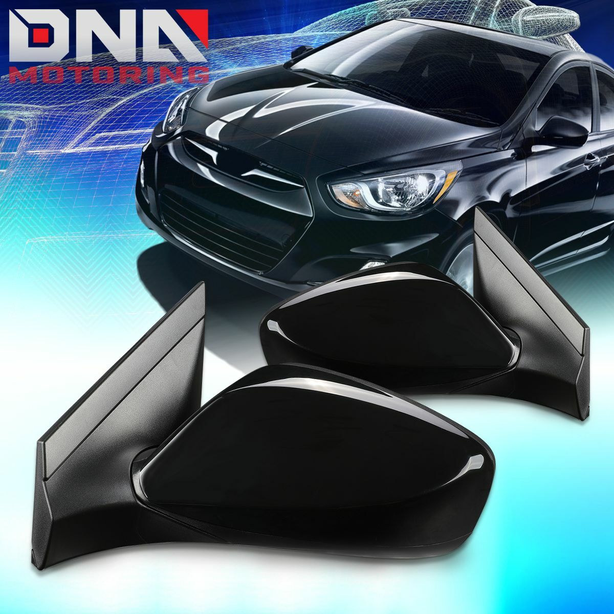 2012-2017 Hyundai Accent Passenger Side View Power Door Mirror Black C03B50012 for sale online