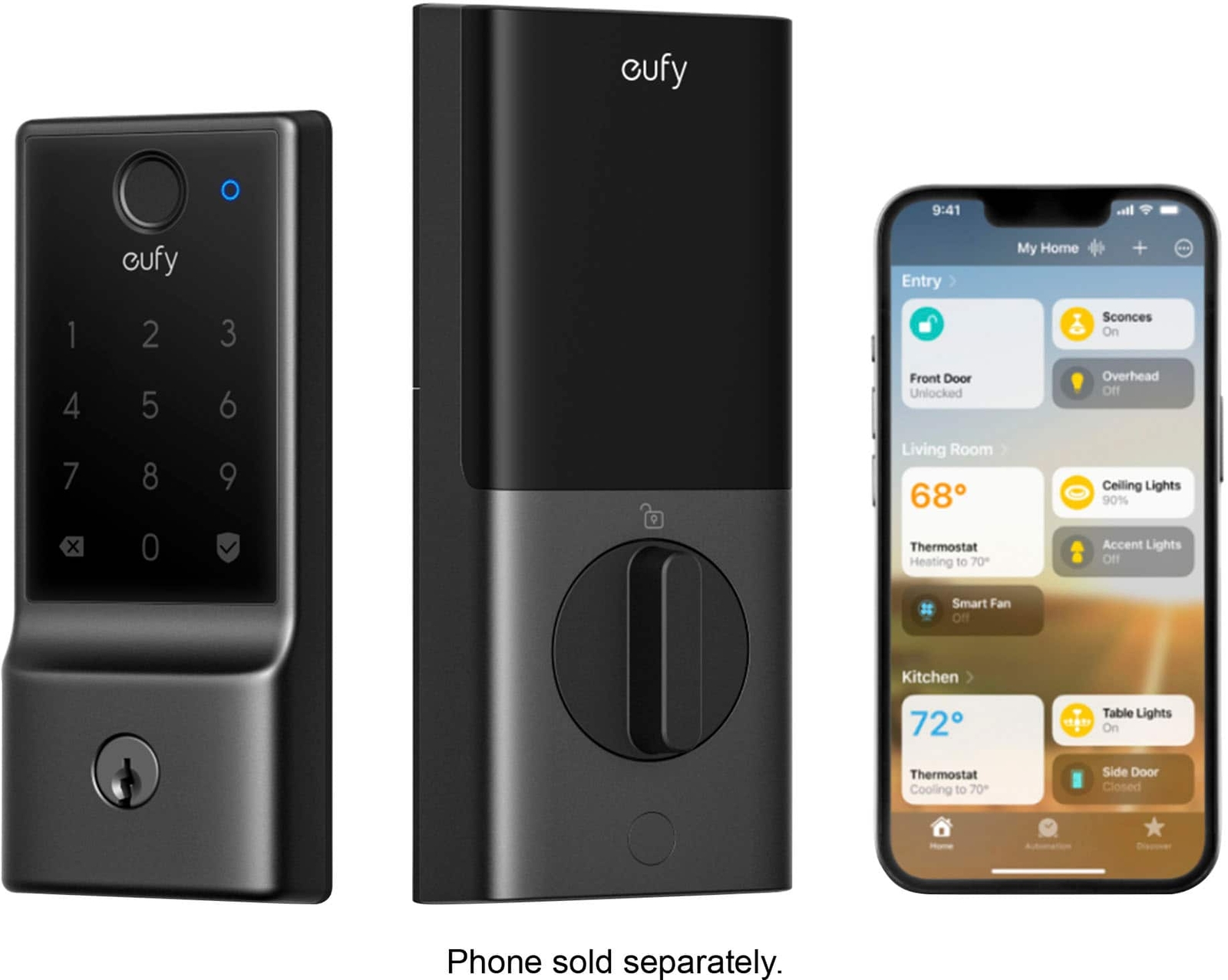 Smart Lock E31 WiFi Замена засова для разблокировки с помощью приложения eufy, клавиатуры, Smart...