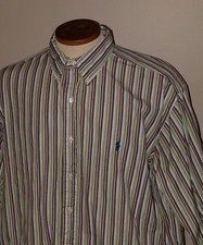 RALPH LAUREN Men's Shirt,16 1/2, L,Long Sleeve,Button Front,Stripe