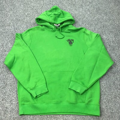 Stussy Dover Street Market World Tour Hoodie Mens XL Kelly DSM