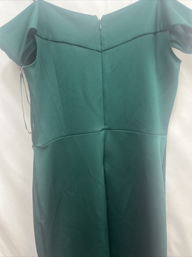 Alexa B Nites Woman Hunter Emerald Green Off The Shoulder Maxi Dress Size 14 - Picture 9 of 14