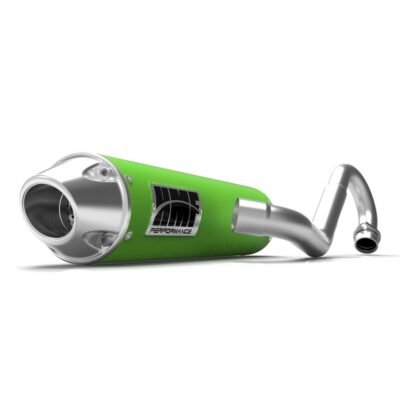 HMF Performance Green Full System Exhaust Polished Euro Cap Kawasaki KFX 450R