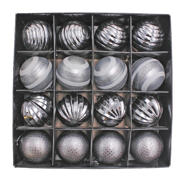 16 Packung 60Mm Luxus Kugeln Christbaumschmuck - Silber-image