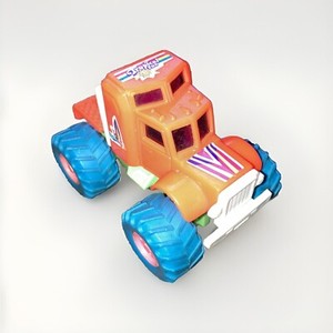 VINTAGE 90s YCT TROPICAL FUN SEMI FRICTION POWERED MONSTER TRUCK RAINBOW TOY HTF