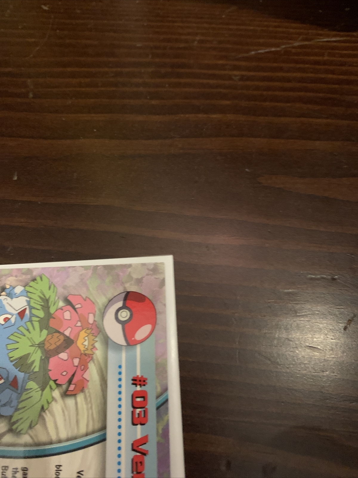 1999 Pokemon Tv Series 03 Venusaur Non Holo Topps Black Label + Sleeve