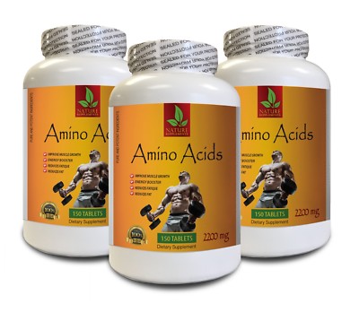 muscle growth - AMINO ACIDS 2200mg - Recovery - 3 Bottles 450 Tablets