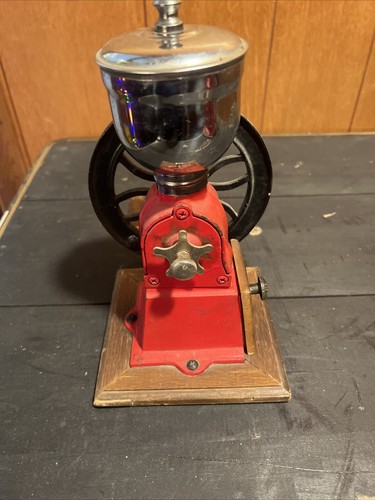 Vintage Mr. Dudley International Red Cast Iron Coffee Grinder - Picture 5 of 9