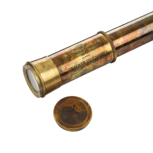 AR E... Long Brass Telescope With leather Box Nautical Vintage Telescope Antique - Image 4 of 4