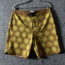 Prana Men's Size 32 / 8 Yellow Printed Amid Roots Studio Boardshort