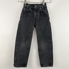 Vintage Levis 550 Red Tab Black Jeans Youth Boys Size 7 Light Wash Slim Fit