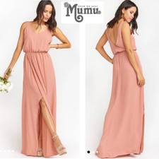 NWOT $148 Sz XS SMYMM Dark Pink Kendall Sleeveless Maxi Dress Rustic Mauve Crisp