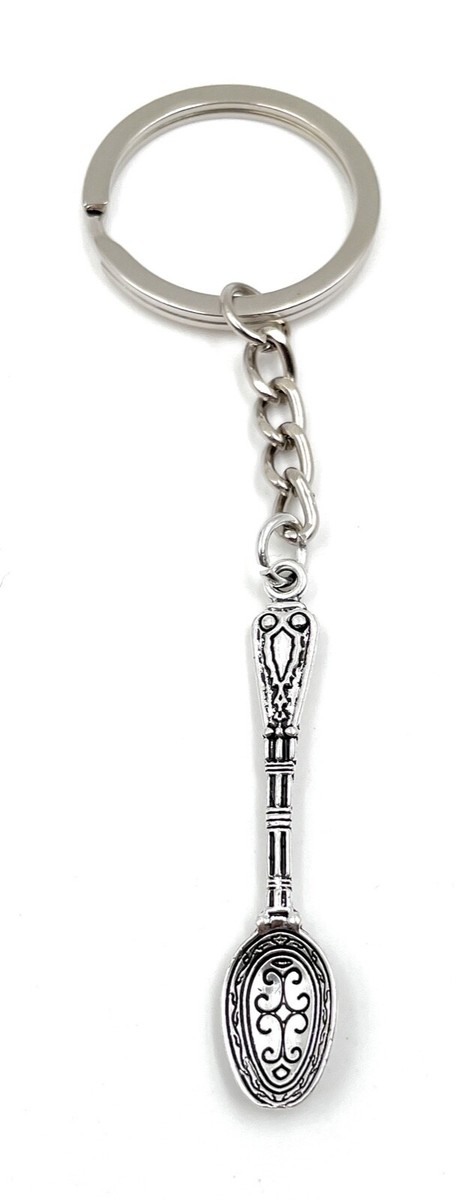 Portachiavi Cucchiaio Posate Motivo Antico Argento Ciondolo