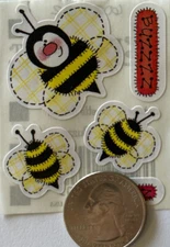 BUZZZ Stickers(5pc)Provo•Bumblebee •Bug•Garden•Flying•Honey•Sting•Pollen •Flower