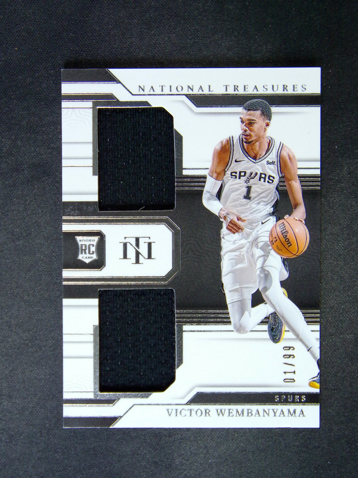 2023-24 Panini National Treasures Victor Wembanyama RC Dual Patch 1/99 #JSY